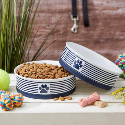 Paw & Patch Ceramic Pet Collection, Large Set, 7.5X2.4